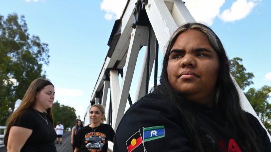 Dubbo College Senior Campus HSC graduates Isabella Fernando (front) with  Gloria-Anne Cubby (left) and Niesha Crawford (centre).