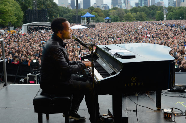 John Legend at the first Global Citizen Festival in New York in 2012.