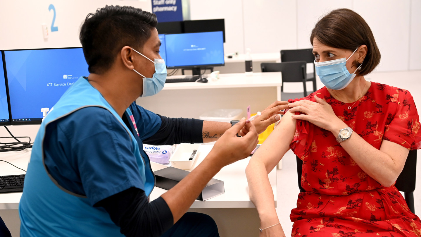 Gladys Berejiklian gets her second dose of vaccination.