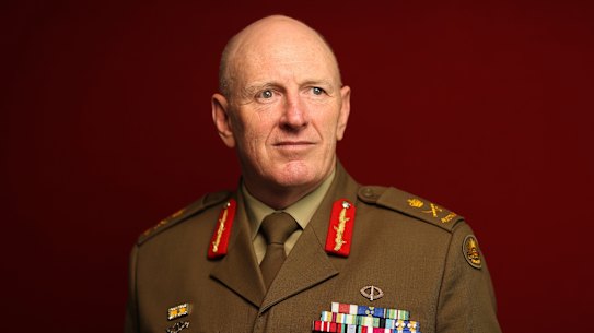  Lieutenant General John Frewen, Commander Defence Covid-19 Taskforce, at his office in Canberra.