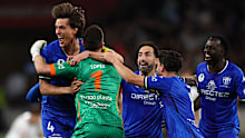 South Melbourne celebrate winning the Australia Cup final.