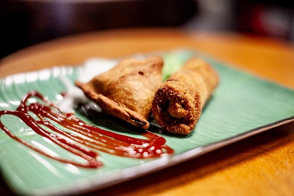 Beef liver samosa and beef roll.
