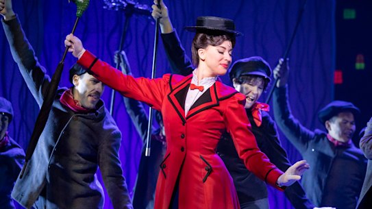 Stefanie Jones as Mary Poppins in the stage production at Her Majesty’s Theatre Melbourne.