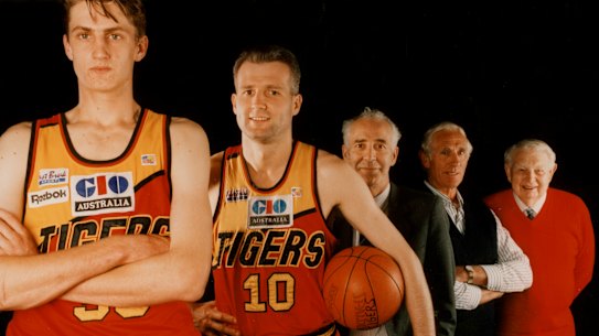 Chris Anstey, Andrew Gaze, Lindsay Gaze, Bill Wyatt and Ken Watson.
