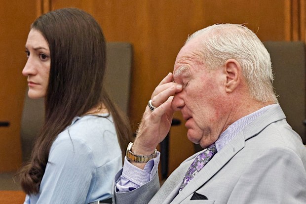 Lindsay Clancy and attorney Kevin Reddington watch as Judge William Sullivan tells the jury to keep discussing a possible verdict after jurors said for a second time they couldn’t agree whether Lindsay Clancy was criminally responsible for killing her three children in 2023