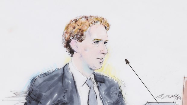 This courtroom sketch shows Meta chief executive Mark Zuckerberg testifying in a landmark trial over whether social media platforms harm children.