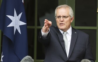 Scott Morrison addresses the media on Wednesday.
