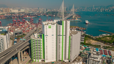 Goodman Group's vertical  Interlink warehouse, Hong Kong.