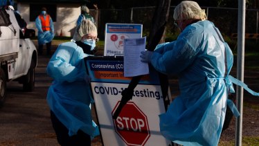 A pop-up COVID-19 testing clinic in Sydney's west.