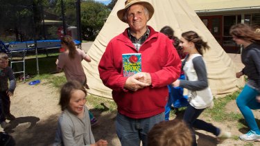 John Marsden and an earlier book at his Candlebark school in 2013.