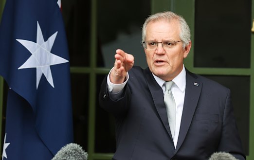 Scott Morrison addresses the media on Wednesday.