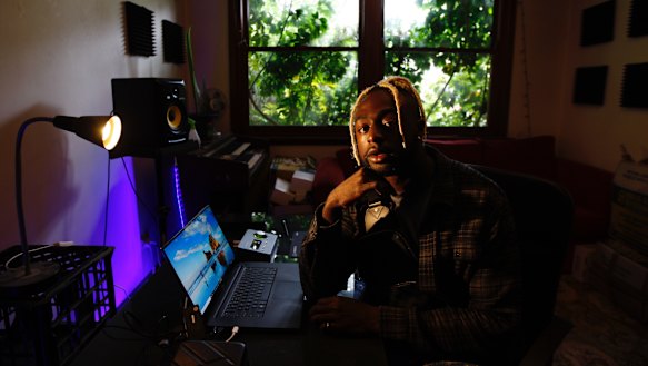 Kwame in his home studio.
