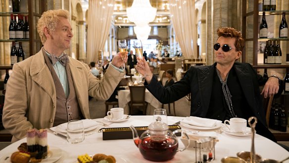 Aziraphale (Michael Sheen) and Crowley (David Tennant) have spent too long away from the moral absolutes of their ethereal homes, and developed a taste for the good life.