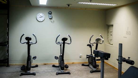 A gym aboard the Akademik Lomonosov, a floating nuclear power plant moored in Murmansk.
