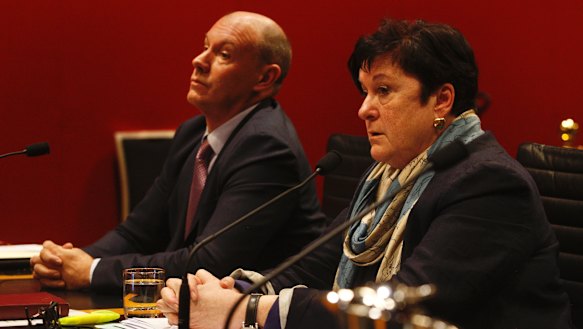 Julia Ritchie (right) gave evidence at the parliamentary inquiry into the proposed sale of Rosehill racecourse last August.