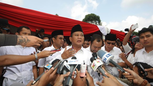 Prabowo Subianto in Bogor, West Java.