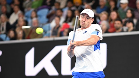John Millman lost in straight sets to last year’s men’s runner-up Daniil Medvedev.