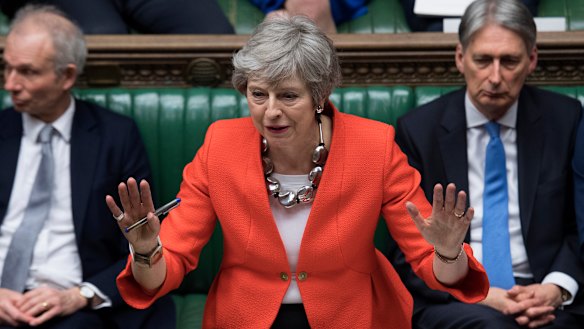 British Prime Minister Theresa May speaks in parliament ahead of a crucial Brexit vote.