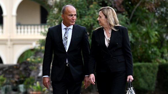 Dr Reza Adib and his partner, former Queensland premier Annastacia Palaszczuk.