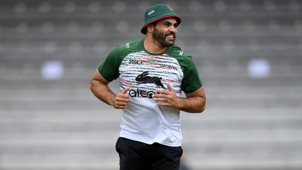 Comeback trail: Greg Inglis is aiming to be back on the field for the Rabbitohs in round one, but could miss the Roosters' clash.
