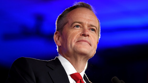 Bill Shorten soaking up the applause at the Labor launch.