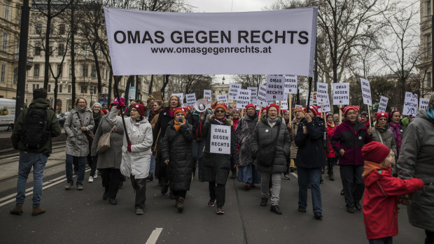 Freed from the burdens of raising their families and working to support them, the grandmothers are galvanising protests against Austria's shift to the right.