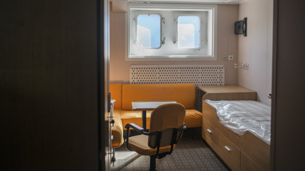 A cabin in the residential block of the floating nuclear power plant Akademik Lomonosov.