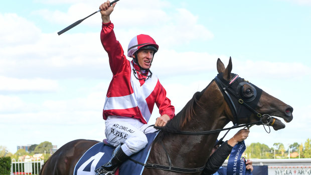 William Pike returns to scale after riding Regal Power.