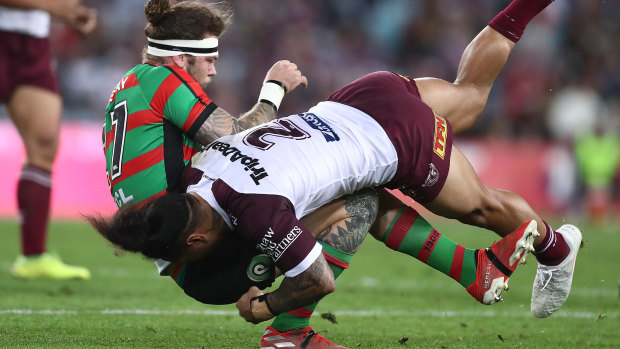 Key role: Ethan Lowe has been earmarked to tighten the Rabbitohs' right-edge defence.