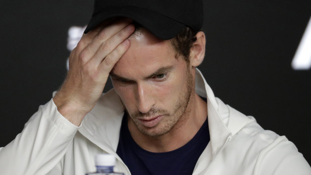 Future shrouded: Andy Murray contemplates a question after bowing out of the Australian Open.