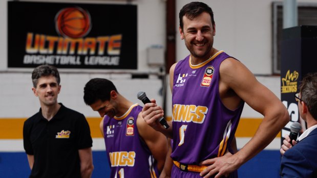 Andrew Bogut at the Sydney Kings season launch on Tuesday.