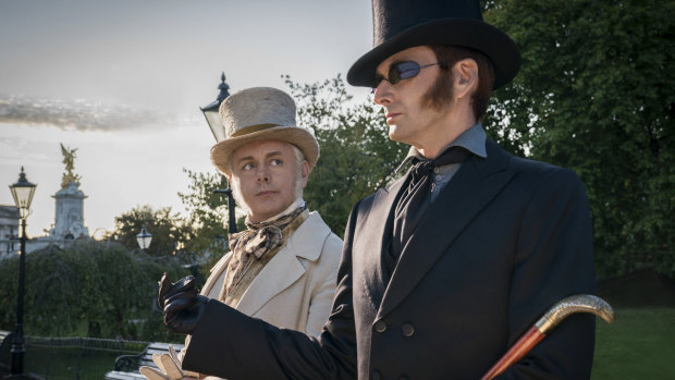 Michael Sheen and David Tennant star in the six-part adaptation of Good Omens, the 1990 novel by Terry Pratchett and Neil Gaiman.