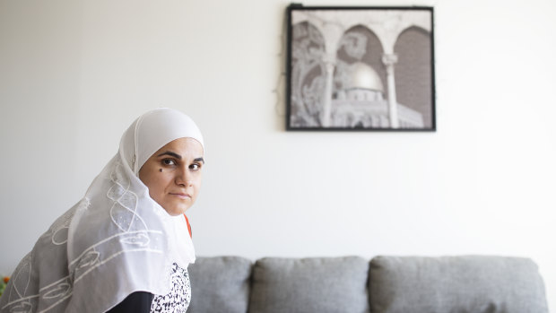 Elementary school teacher Maha Kassef at her parents' home in Montreal.