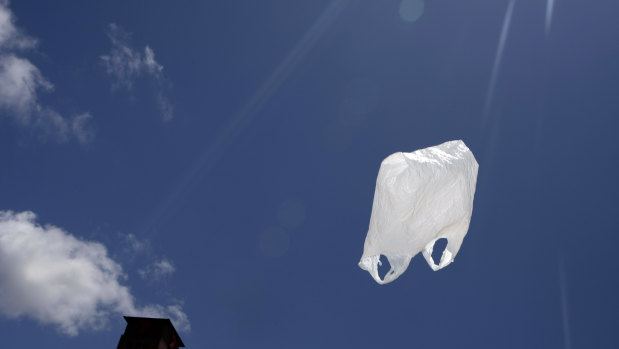Plastic bag flying in the breeze.
