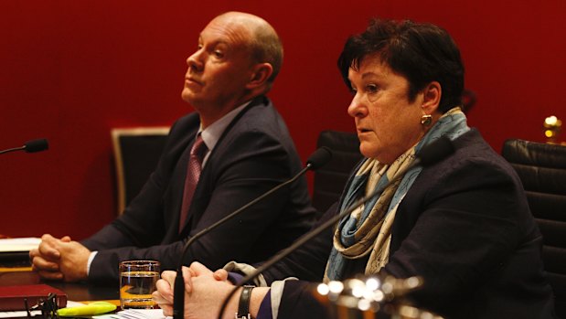 Julia Ritchie (right) gave evidence at the parliamentary inquiry into the proposed sale of Rosehill racecourse last August.