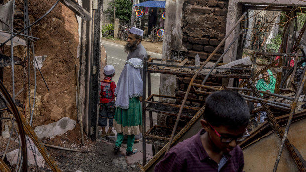 March 2018: The ruins of a home set on fire by a Buddhist mob in Sri Lanka, where Facebook has been accused of accelerating violence.