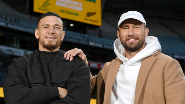 Sonny Bill Williams and Quade Cooper   in Melbourne last year. 