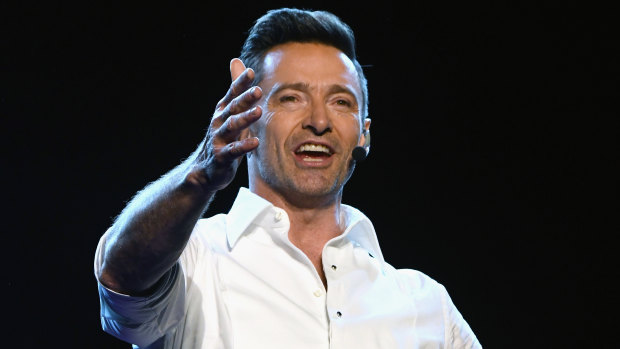 Hugh Jackman performs onstage during Hugh Jackman The Man. The Music. The Show. at Madison Square Garden in New York. 