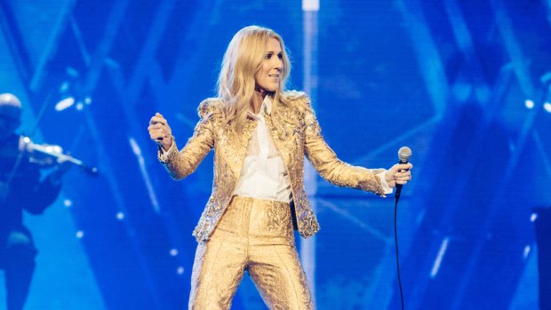 Strutting her stuff: Celine Dion at the Quodos Bank Arena in Sydney on July 27.