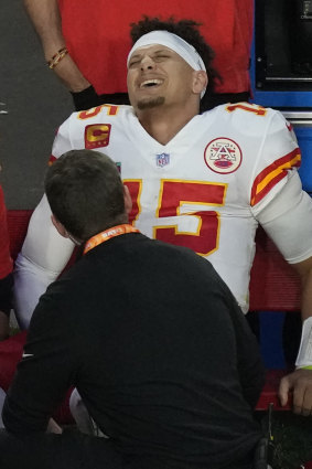 Patrick Mahomes was forced off the field in the first half due to an ankle injury.