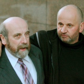 Vince Latorre (right) and his lawyer Peter Ward  outside court in 2006.