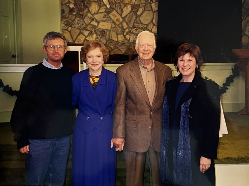 Bruce (left) and Jane Dennett (right) with Jimmy Carter and the late Rosalynn Carter. 