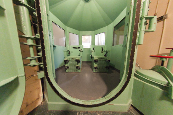Death-penalty chamber chairs before their removal from San Quentin State Prison in California, where a moratorium was placed on the death penalty in March.
