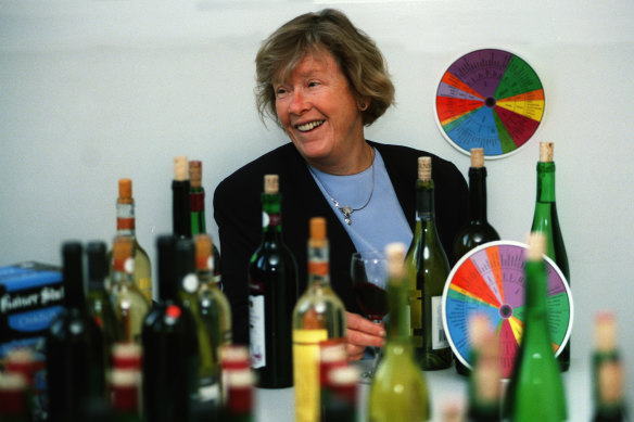 Ann Noble and her wine aroma wheel in 1999.