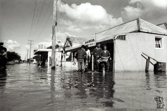 Inverleigh after an 8 ft. wall of water gushed through the town.