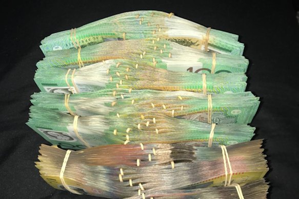 Cash seized as part of the investigation into Ibrahim Helmy.