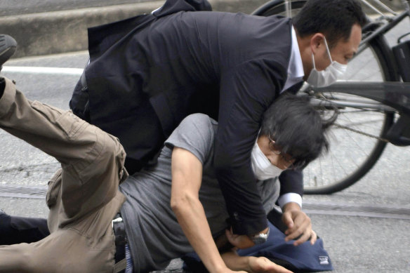 Police said a man arrested at the scene and identified as Tetsuya Yamagami shot Abe while the former leader was delivering a speech. 
