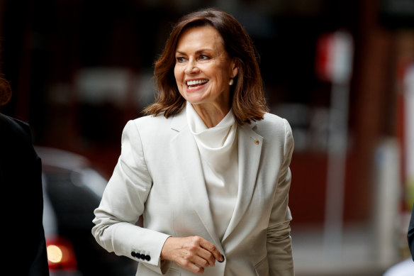 Lisa Wilkinson outside the Federal Court in Sydney in February.