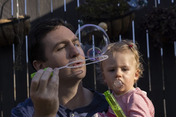 Nick Duffy with daughter Harriet, for whom he took 10 weeks of as primary carer in her first year.