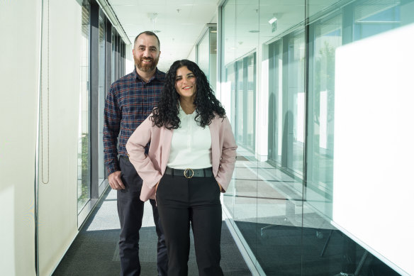 Shahad Almajidi (right) with Sarmad Sako, who is also participating in the program.